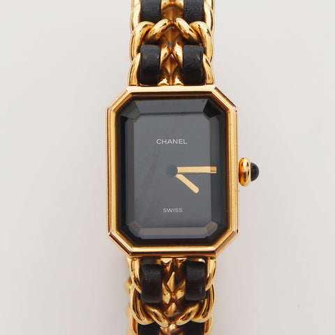 CHANEL Premiere Cadran Noir Taille S Montres Or noir WS10365