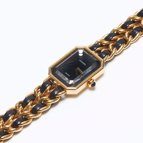 CHANEL Premiere Cadran Noir Taille S Montres Or noir WS10365