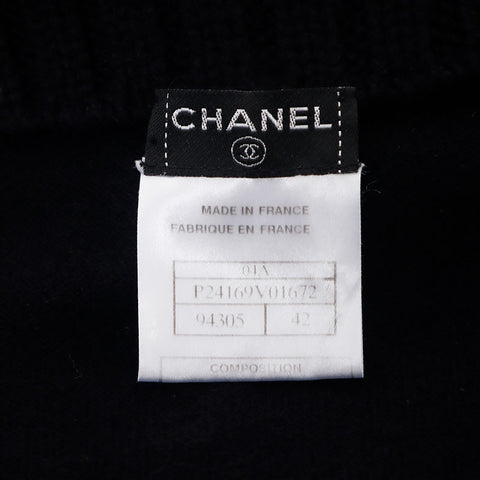 シャネル CHANEL Size:42 カシミア ノースリーブ ニット 04A ワンピース ブラック WS10366