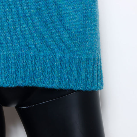 Chanel Chanel 07a à manches courtes à manches à manches à manches à manches à collier cachemire Taille: 38 tricot bleu WS10368