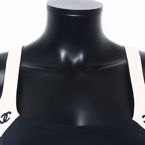 CHANEL Size:42 COCO Mark Swimsuit one piece black WS10369