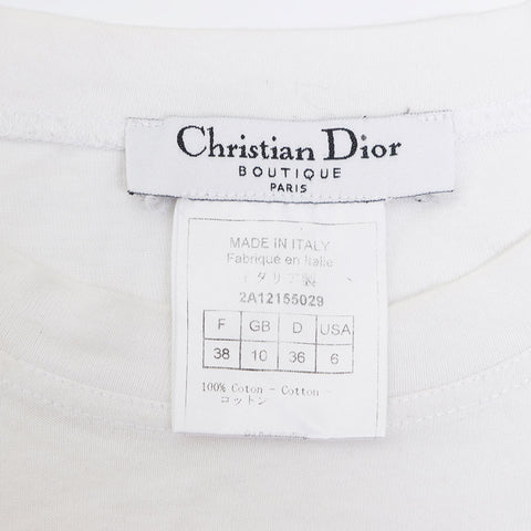 クリスチャンディオール Christian Dior Size:38 J'ADORE コットン プリント 半袖Ｔシャツ ホワイト WS10370