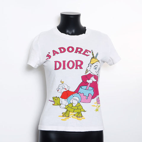 クリスチャンディオール Christian Dior Size:38 J'ADORE コットン プリント 半袖Ｔシャツ ホワイト WS10370