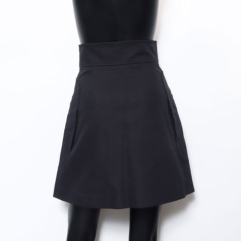 基督徒迪奥大小：34棉花袋迷你梯形裙子黑色WS10372