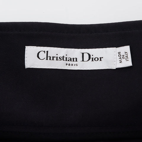 クリスチャンディオール Christian Dior Size:34 コットン ポケット ミニ 台形  スカート ブラック WS10372