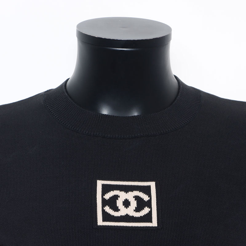 Chanel CHANEL 03A Coco Mark Knit Crew Neck Sports Line Size: 42