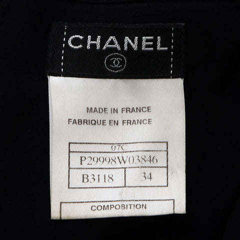 シャネル CHANEL 07C ココマーク プリント ノースリーブ Size:34 ワンピース ブラック WS10397