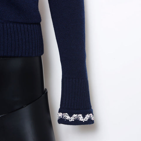 CHANEL COCO Button Jacket Size:34 cardigan Navy WS10398