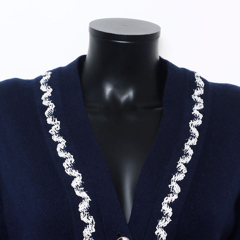 CHANEL COCO Button Jacket Size:34 cardigan Navy WS10398