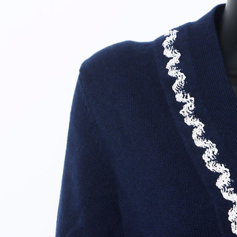 香奈儿可可纽扣夹克尺寸：34羊毛衫海军WS10398