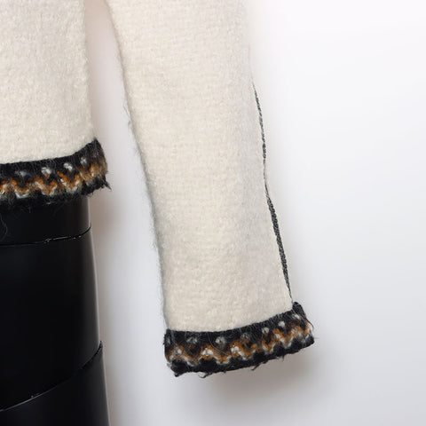 CHANEL Size:36 96A COCO Mark Sport Line Tweed Jacket beige WS10406