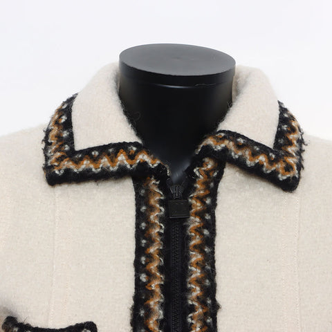 香奈儿大小：36 96a可可马克运动线Tweed夹克米色WS10406