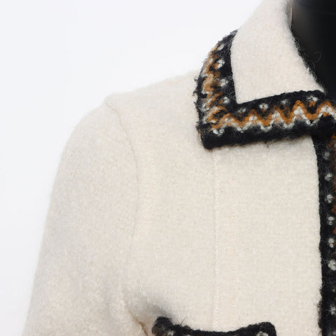 香奈儿大小：36 96a可可马克运动线Tweed夹克米色WS10406