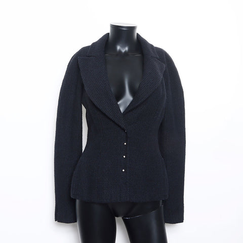 CHANEL 02A COCO Mark Size:36 02A Jacket Navy WS10407