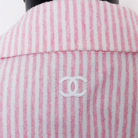 シャネル CHANEL ストライプ ロングジャケット Size:34 ジャケット ピンク WS10408