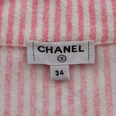 シャネル CHANEL ストライプ ロングジャケット Size:34 ジャケット ピンク WS10408