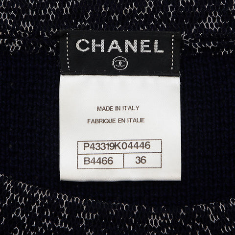 CHANEL Knit Long Size:36 one piece Navy WS10410