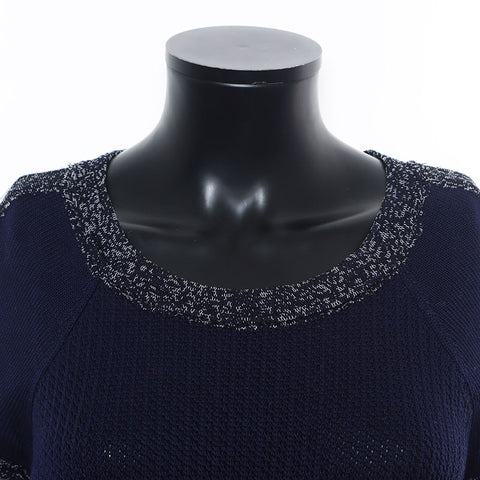 CHANEL Knit Long Size:36 one piece Navy WS10410