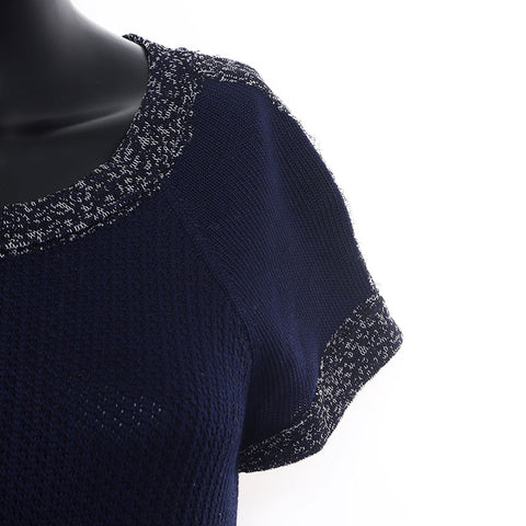 CHANEL Knit Long Size:36 one piece Navy WS10410