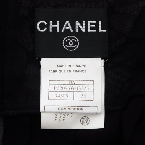 シャネル CHANEL 03A フリル ココボタン Size:36 キャミソール ブラック WS10411