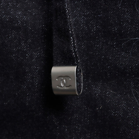 Chanel Chanel 02A Fur Denim Style Taille: 38 2002 Black Coat WS10416