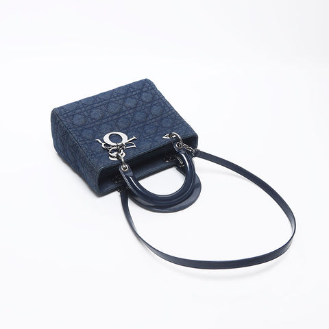 克里斯蒂安·迪奥（Christian Dior）魅力女士迪奥（Lady Dior）银五金手提包蓝色WS10421