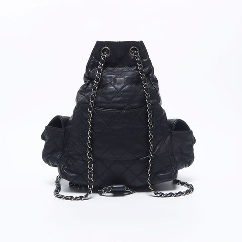 Chanel Chanel n ° 17 sac à dos Coco Mark Turnlock sac à dos / sac à dos noir WS10422