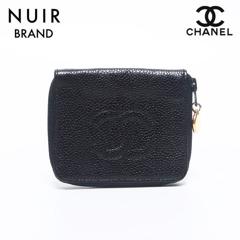 Chanel CHANEL No. 4 Wallet Coin Purse Coco Mark Coin Case Black WS10423