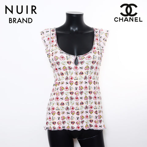 Chanel CHANEL 06P Valentine's Heart COCO Sleeveless Size:38 Tank Top Pink WS10436