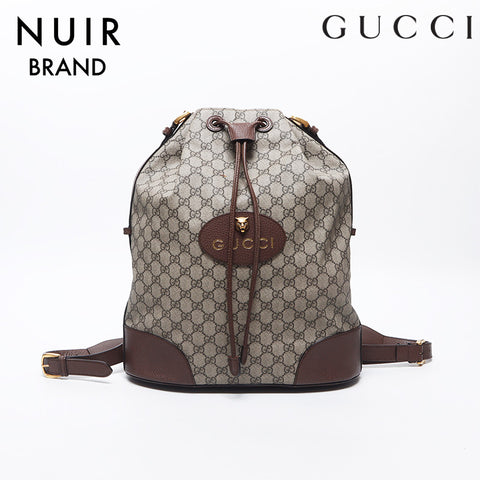 GUCCI GG Supreme Backpack Shoulder Bag Backpack Â· Daypack Brown WS10438
