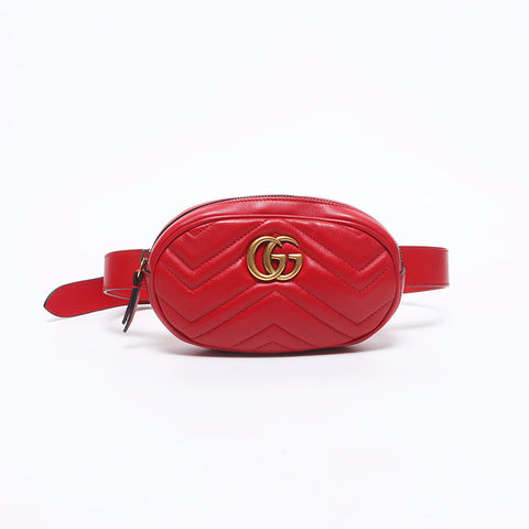 グッチ GUCCI GGマムート レザー ベルトバッグ ウエストバッグ レッド WS10440