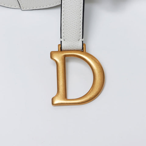 クリスチャンディオール Christian Dior サドルバッグ レザー ミニ ハンドバッグ ホワイト WS10444