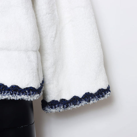 Chanel Pile Coco Button Chain Size:38 Jacket White WS10452