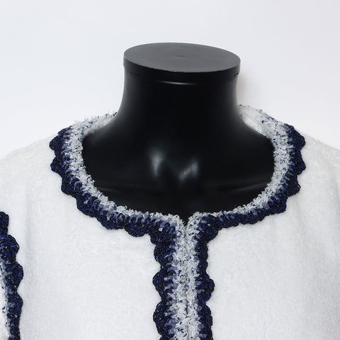 Chanel Pile Coco Button Chain Size:38 Jacket White WS10452