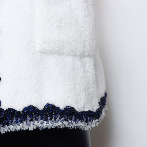 Chanel Pile Coco Button Chain Size:38 Jacket White WS10452