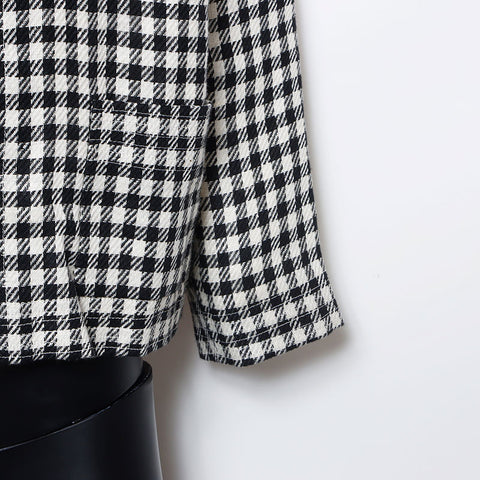 香奈儿香奈儿80年代格子检查可可按钮尺寸：38设置多色WS10453