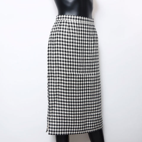 CHANEL 80s Gingham Check COCO Button Size:38 setup multicolor WS10453