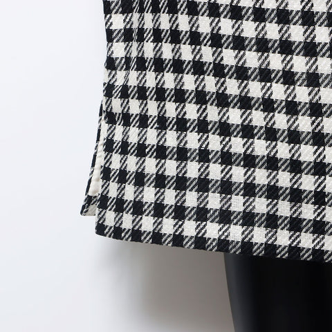 Chanel CHANEL 80s Gingham Check Coco Button Size:38 Setup Multicolor WS10453