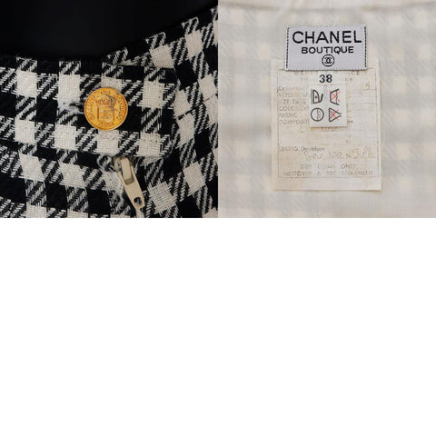 香奈儿香奈儿80年代格子检查可可按钮尺寸：38设置多色WS10453