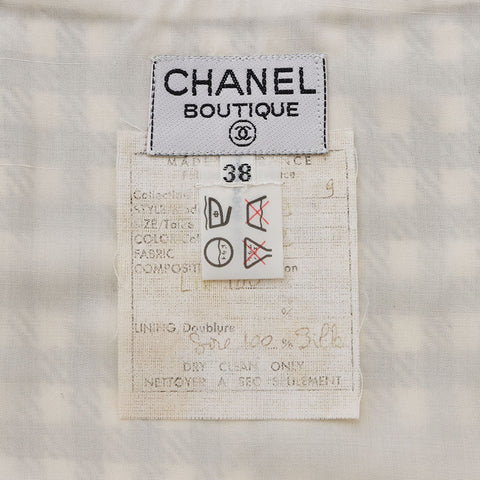 シャネル CHANEL 80s ギンガムチェック ココボタン Size:38 セットアップ マルチカラー WS10453