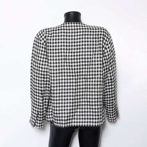 香奈儿香奈儿80年代格子检查可可按钮尺寸：38设置多色WS10453