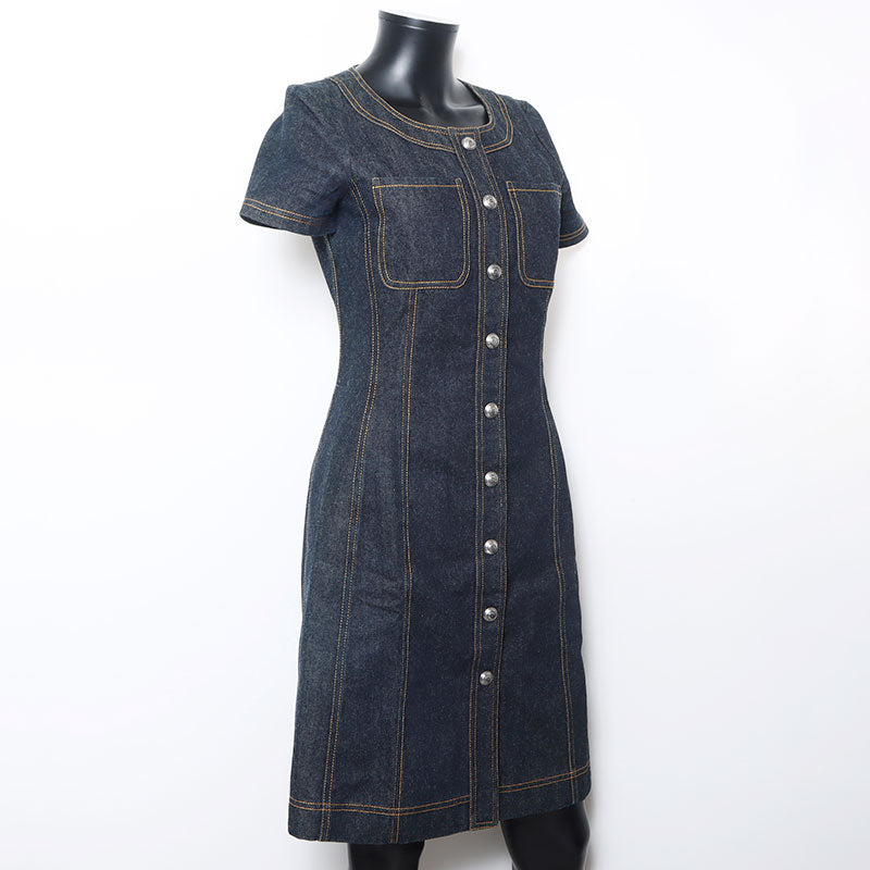 シャネル CHANEL E97 ココマーク ボタン 半袖 Size:36 ワンピース  