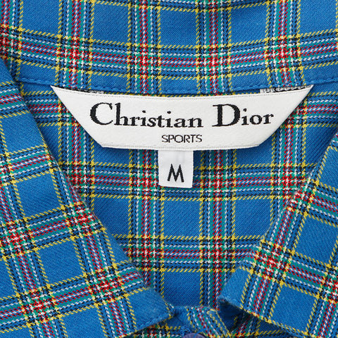 クリスチャンディオール Christian Dior ディオール スポーツ Size:M チェック 長袖シャツ ブルー WS10463