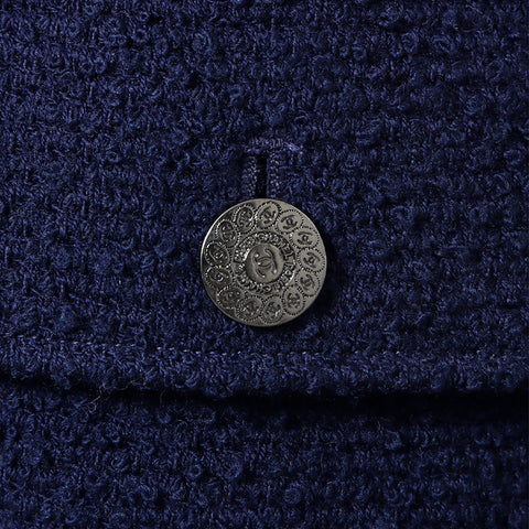 香奈儿香奈儿（Chanel Chanel）97A可可纽扣夹克1997S Tweed设置海军WS10467