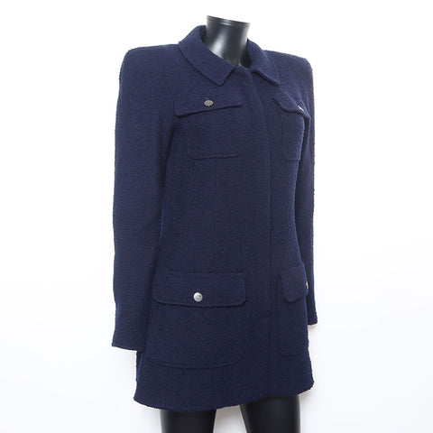 香奈儿香奈儿（Chanel Chanel）97A可可纽扣夹克1997S Tweed设置海军WS10467