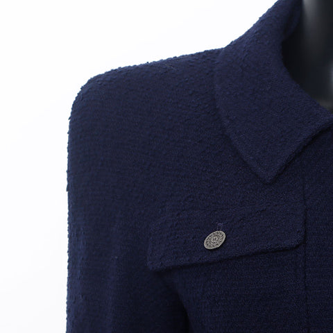 香奈儿香奈儿（Chanel Chanel）97A可可纽扣夹克1997S Tweed设置海军WS10467