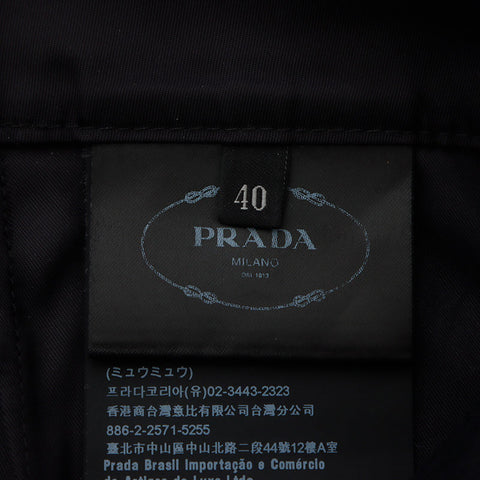 プラダ PRADA Size:40 ナイロン 三角ロゴタグ テック サイドジップ パンツ ブラック WS10471