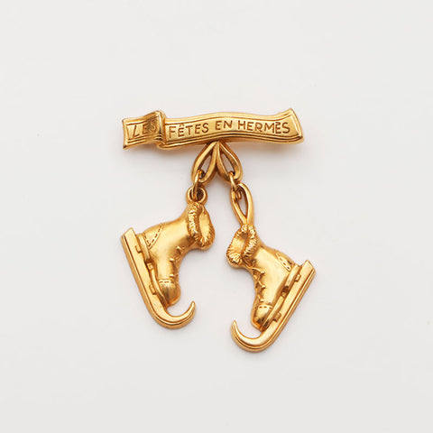 Hermes HERMES skate shoes brooch gold WS10477