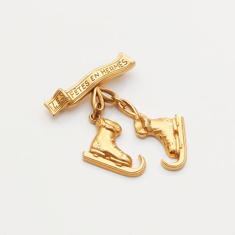 Hermes HERMES skate shoes brooch gold WS10477