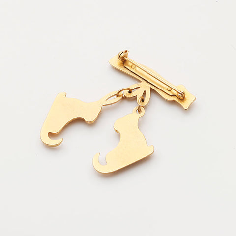Hermes HERMES skate shoes brooch gold WS10477